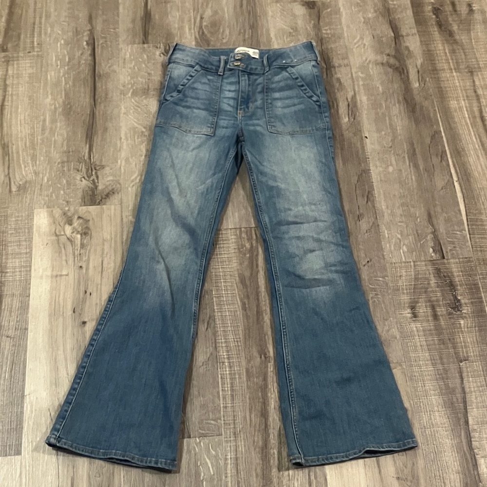Girls Abercrombie Kids Light Blue Flare Jeans